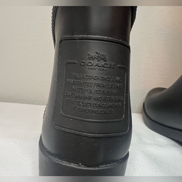 Brand New Coach Plaid Rain Lace Up Boots Sz 7 NWOT - Picture 6 of 9
